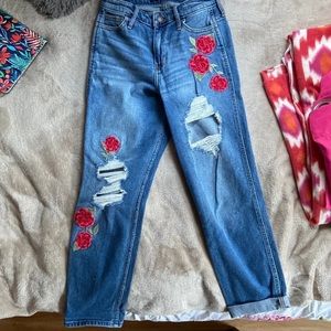 Floral mom jeans